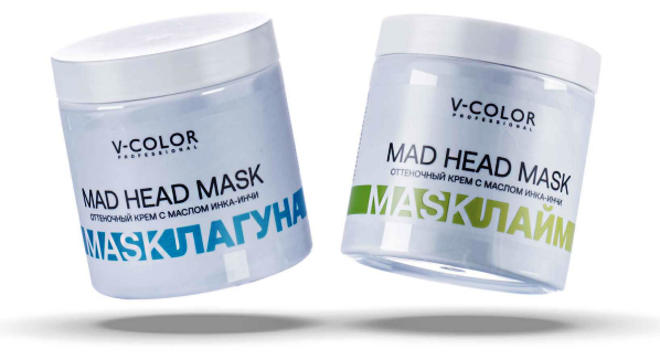 Оттеночная крем-маска с маслом инка-инчи MAD HEAD MASK V-COLOR с прямыми пигментами для создания ярких цветовых эффектов